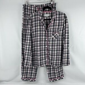 Victoria’s Secret Flannel Pajama Set (Black Pink Plaid)